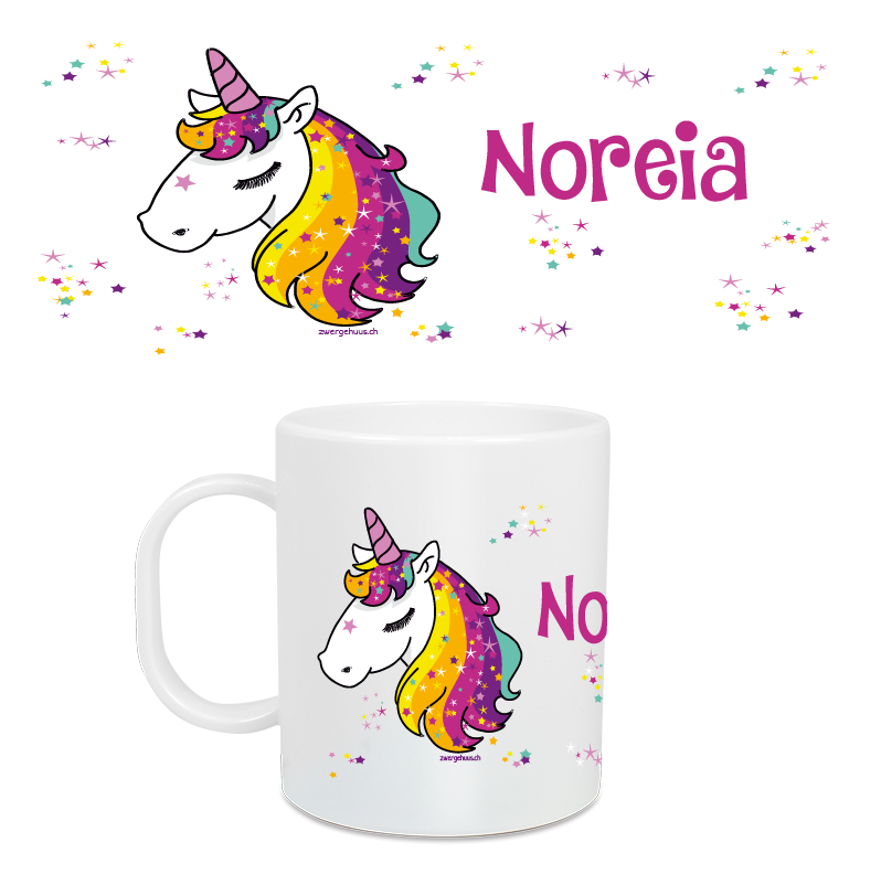 Children&#39;s mug large unicorn head star