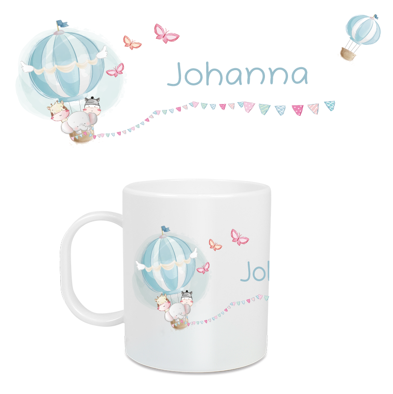 Children&#39;s mug large hot air balloon