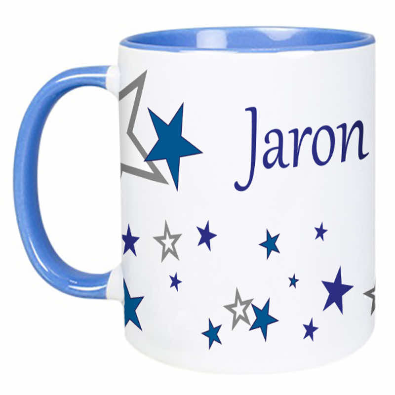 Mug with name star blue