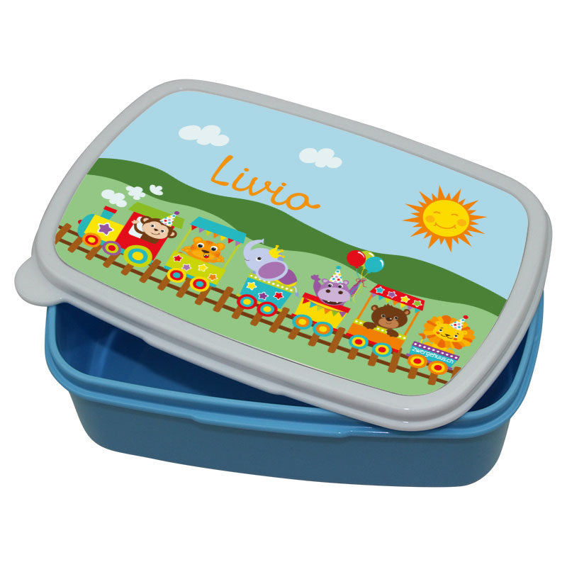 Lunchbox plastic animal train