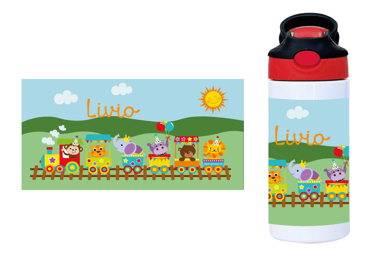 Drinking bottle with click closure Animal train