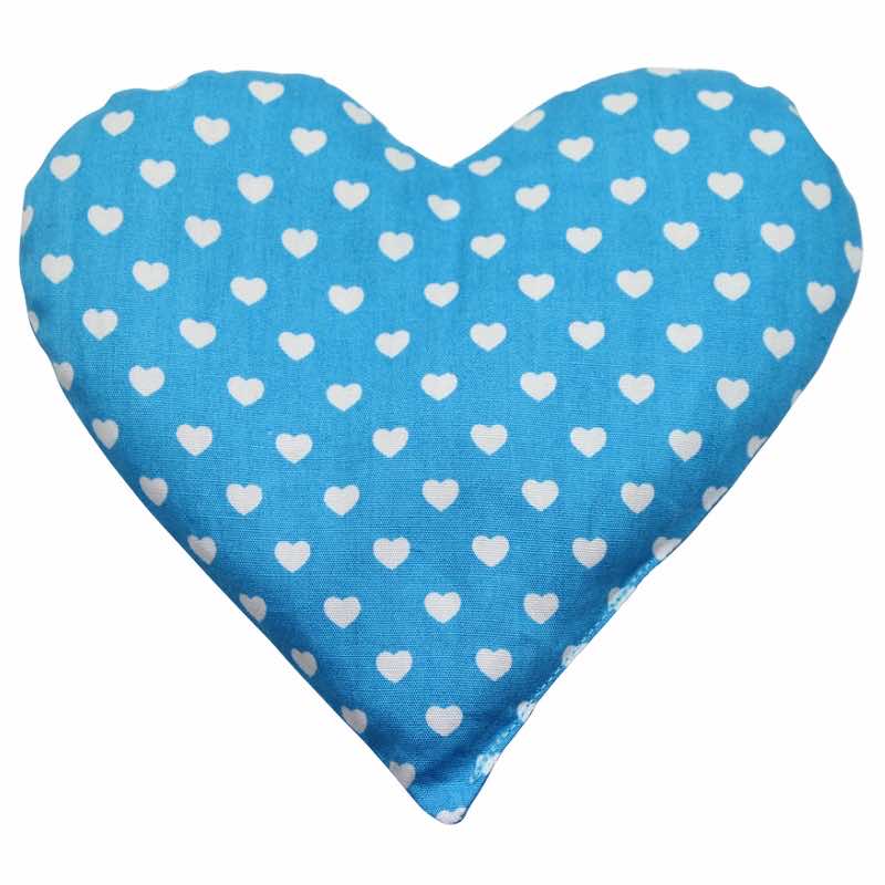 Grape seed cushion heart light blue