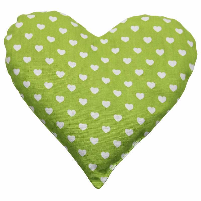 Grape seed cushion heart green