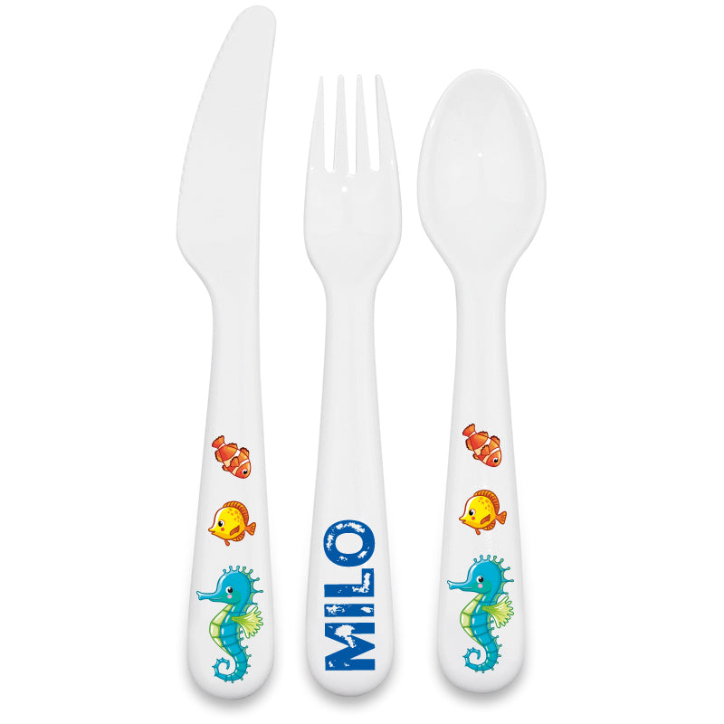 Children&#39;s cutlery underwater world
