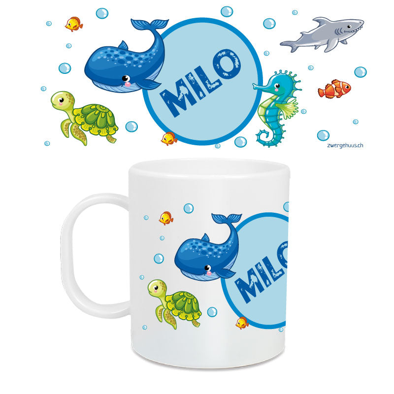 Children&#39;s mug large underwater world