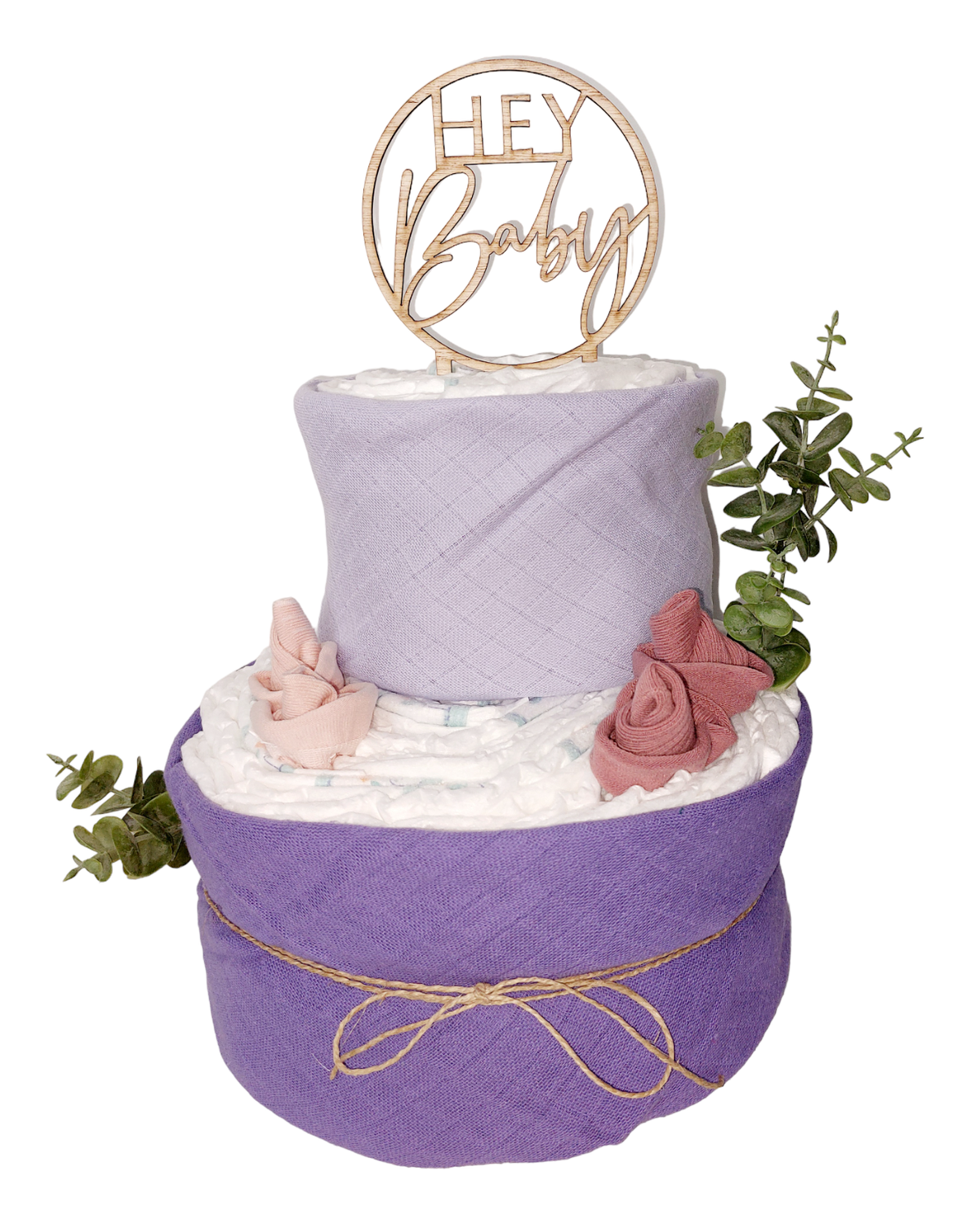 Gâteau de couches bébé lilas:lilas
