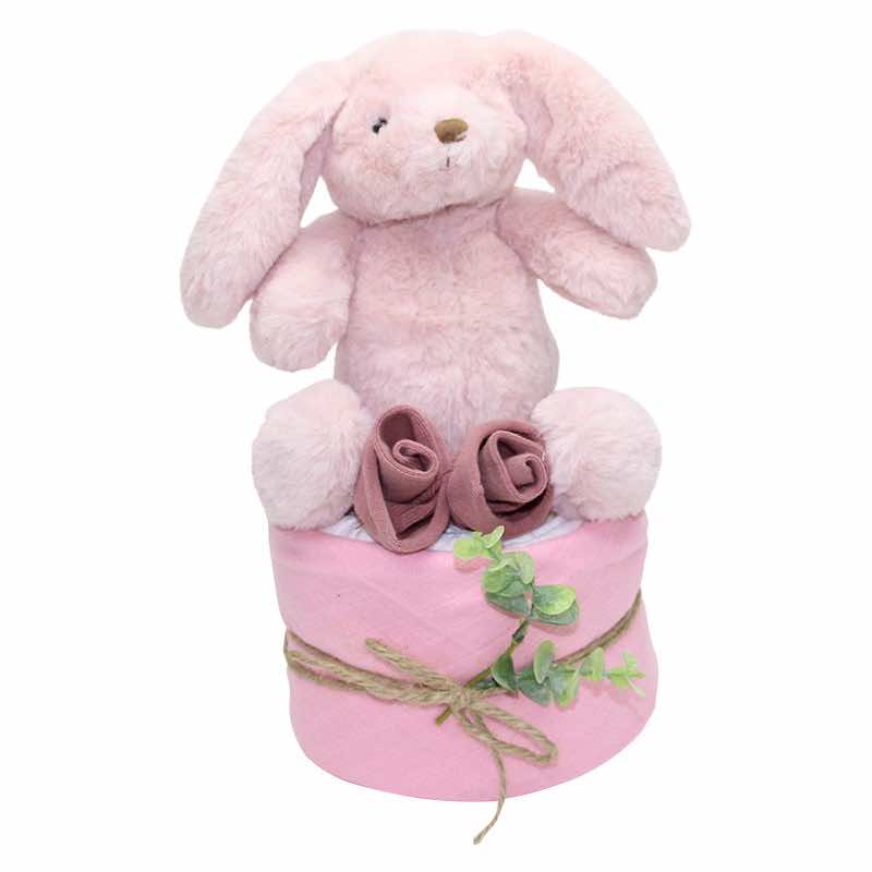 Windeltorte Hase MINI pastellrosa