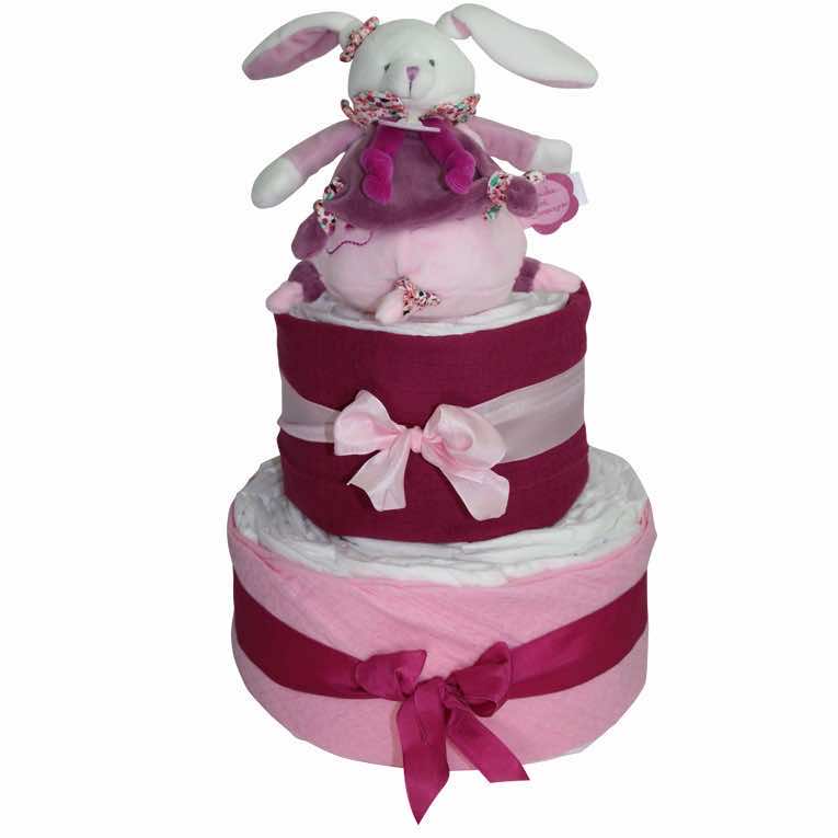 Diaper cake music box pink