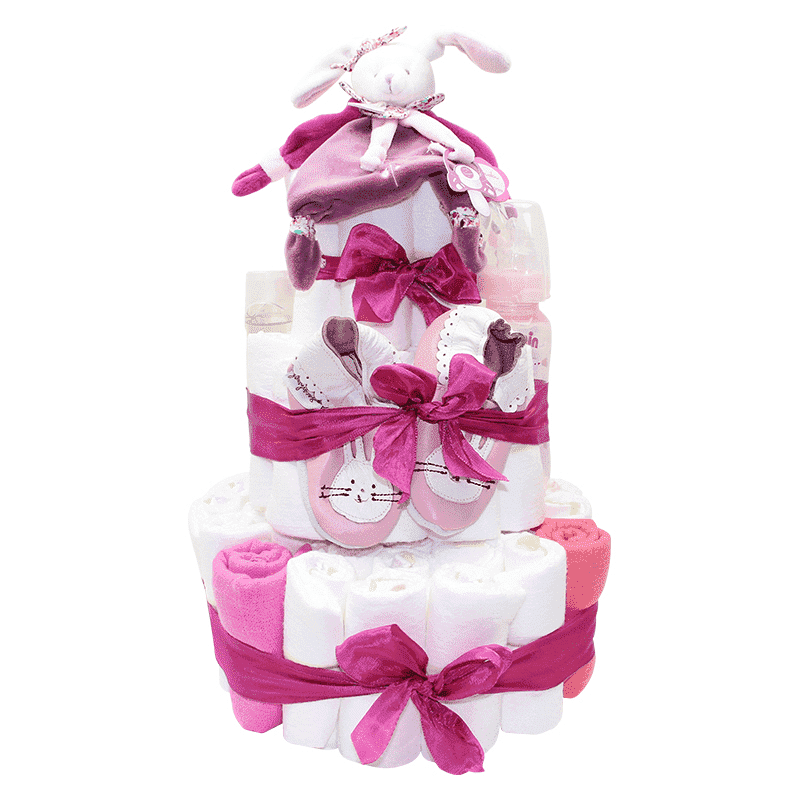 Diaper cake large pink