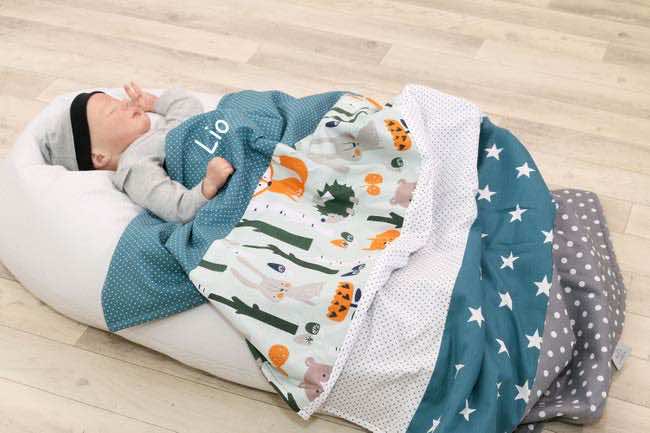 Baby blanket and cuddly blanket forest animals